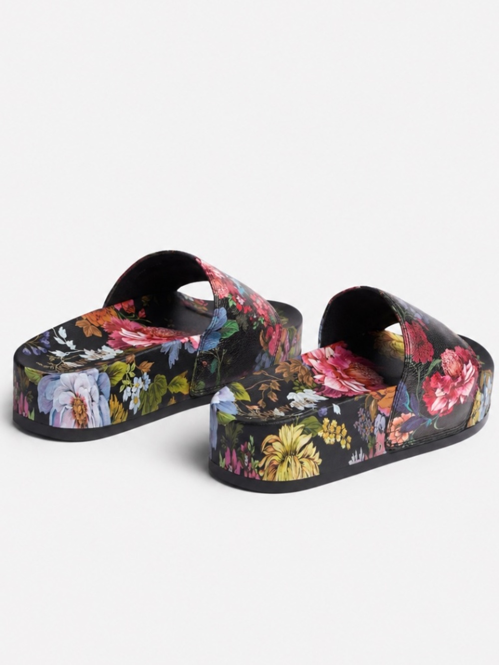 Johnny Was SZ 8 Floral Baccarra Platform Pool Slide Arch Support Tropical Resort - Picture 3 of 8